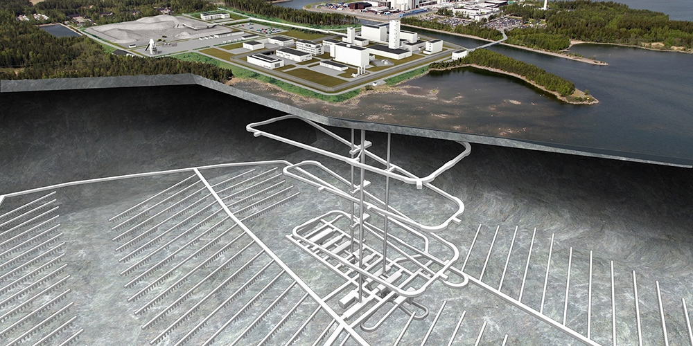 Photomontage du dépôt profond de Forsmark.