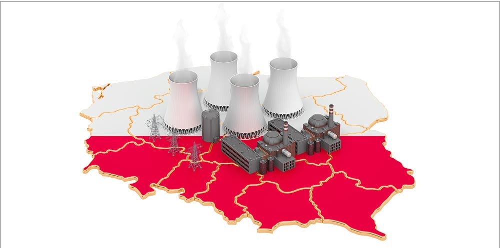 Karte von Polen mit KKW