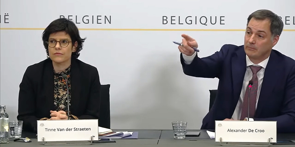 La ministre belge de l’Énergie Tinne Van der Straeten et le Premier ministre Alexander De Croo