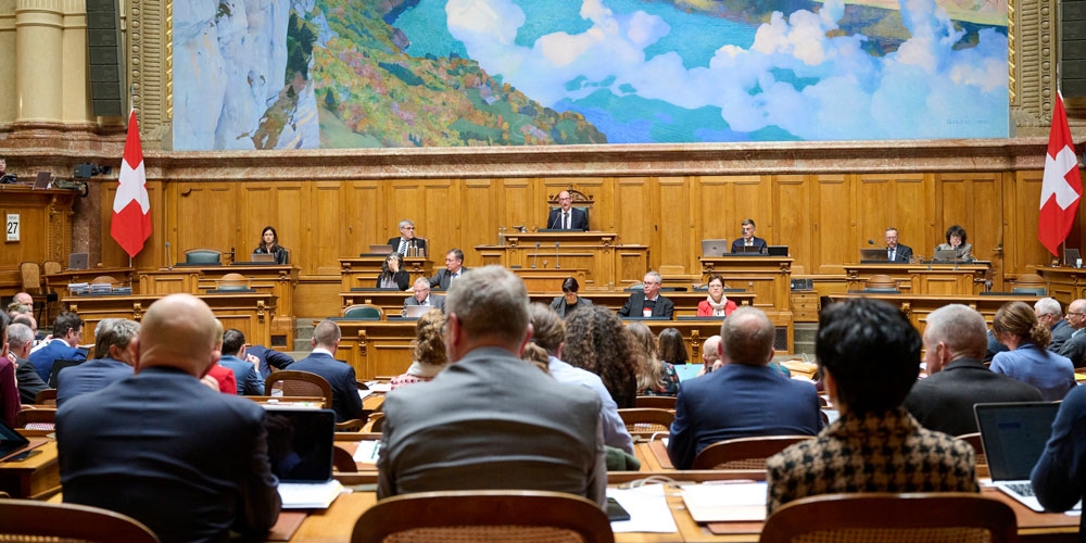 La salle du Conseil national en Suisse