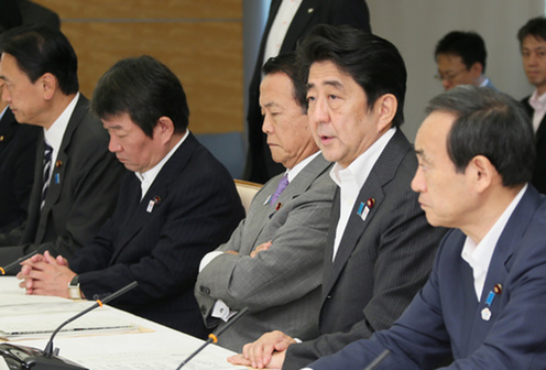 Der japanische Premierminister Shinzo Abe erläutert Einzelheiten des Massnahmenplans zum Umgang mit dem kontaminierten Wasser in Fukushima-Daiichi.