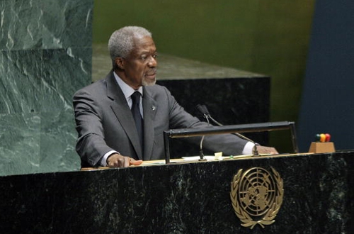 Kofi Annan, Generalsekretär der Vereinten Nationen: «Abrüstung, Non-Proliferation wie auch das Recht zur friedlichen Nutzung der Kernenergie sind vital».