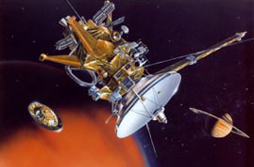 Abtrennung der Huygens-Eintrittssonde vom Cassini-Mutterschiff.