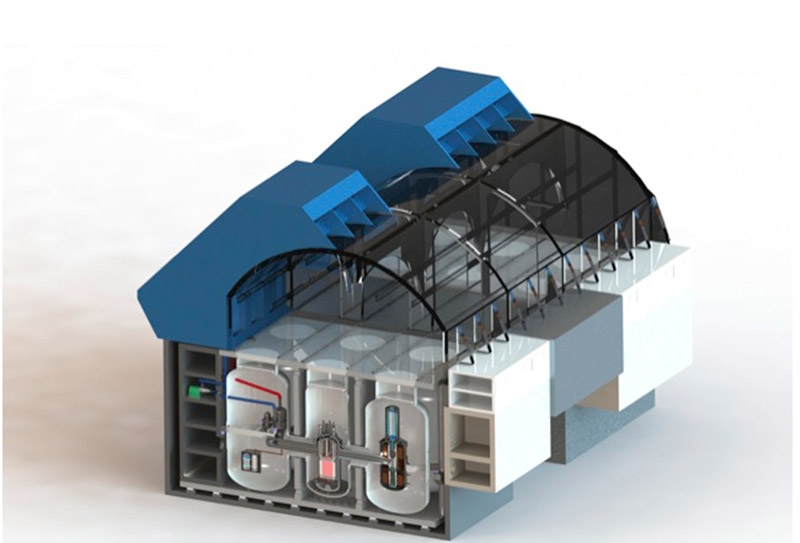 Das SMR Energy Multiplier Module (EM2) der General Atomics hat die Grösse eines Schulbusses und kommt während 30 Jahren ohne Brennstoff-Nachladung aus.