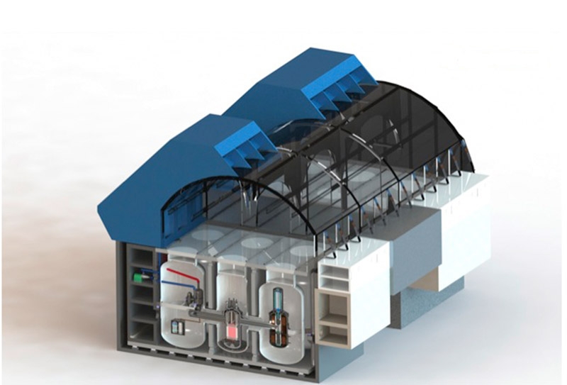 Le SMR Energy Multiplier Module (EM2) de General Atomics a les dimensions d’un bus et fonctionne pendant 30 ans sans recharge de combustible.