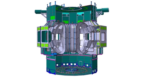 L’écran thermique d’ITER est inséré entre les aimants et la chambre à vide dans le cryostat, afin de protéger les aimants contre les rayonnements thermiques.