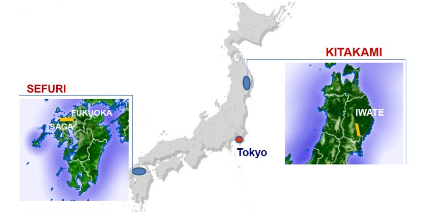 Sollte der geplante ILC in Japan zu stehen kommen, so würde er im Nordosten der japanischen Hauptinsel Honshu gebaut. Zur Auswahl stand ein weiterer Standort im Südwesten Japans.