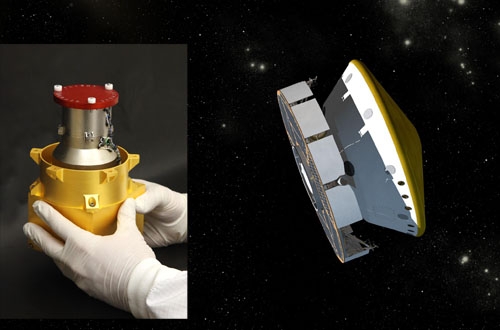 Depuis novembre 2011, une nouvelle sonde spatiale est en route vers Mars dans le cadre de la mission Mars Science Laboratory. L&#39;instrument de mesure de rayonnement RAD (petite illustration à gauche) est déjà en fonctionnement et collecte des données précieuses à l&#39;intérieur de la sonde, qu&#39;il envoie ensuite sur Terre.