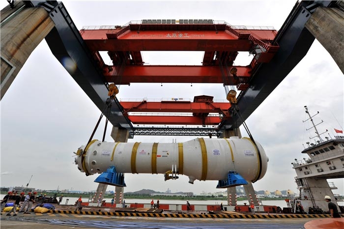 Le premier générateur de vapeur construit en Chine pour un réacteur EPR est prêt et commence son voyage vers le site nucléaire chinois de Taishan, dans la province du Guangdong.