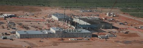 Blick auf die erste, noch im Bau stehende Anreicherungsanlage der Urenco in den USA.