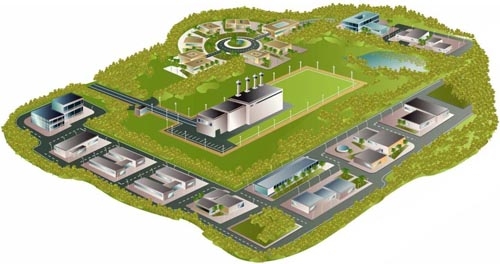 Illustration des geplanten spanischen Zwischenlagers für ausgediente Brennelemente und hochaktive Abfälle