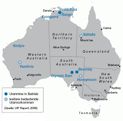 Uranminen in Australien