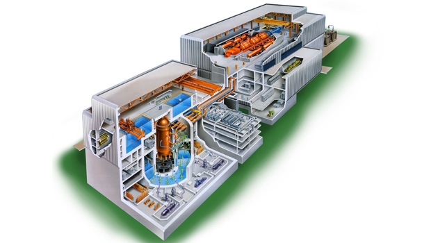 Schéma du réacteur à eau bouillante du type ABWR. Quatre tranches de ce type sont en service au Japon, trois autres sont en chantier dans le pays ainsi qu’à Taiwan.
