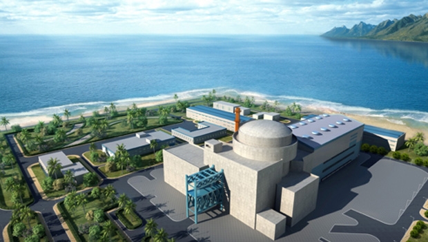 Modellzeichnung der Hualong One genannten Reaktorauslegung – eine Kombination des ACPR-1000 der CGN und des ACP-1000 der CNNC. Er soll erstmals am Standort Fuqing gebaut werden.