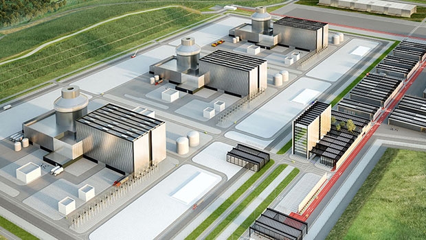 Der AP1000 hat für den britischen Markt die Zulassung erhalten. Am Standort Moorside im Nordwesten Englands sind drei Einheiten dieses Reaktortyps geplant (künstlerische Darstellung).