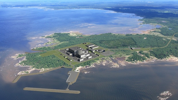 L’entreprise russe Rusatom Overseas fournira le réacteur à eau sous pression du type avancé AES-2006 destiné au site de Pyhäjoki, sur la presqu’île de Hanhikivi, dans le Golfe de Botnie (photomontage).