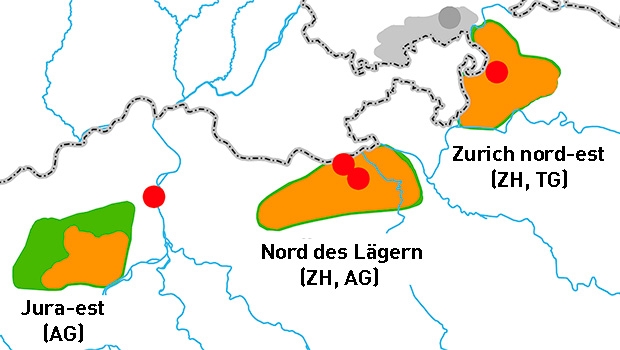 La deuxième étape de la recherche de sites pour le stockage de déchets radioactifs en couches géologiques profondes est terminée. À la troisième étape du processus de sélection de sites, les domaines d’implantation géologiques Jura-est, Nord des Lägern et Zurich nord-est feront l’objet d’études approfondies pour le stockage de DFMR et de DHA.