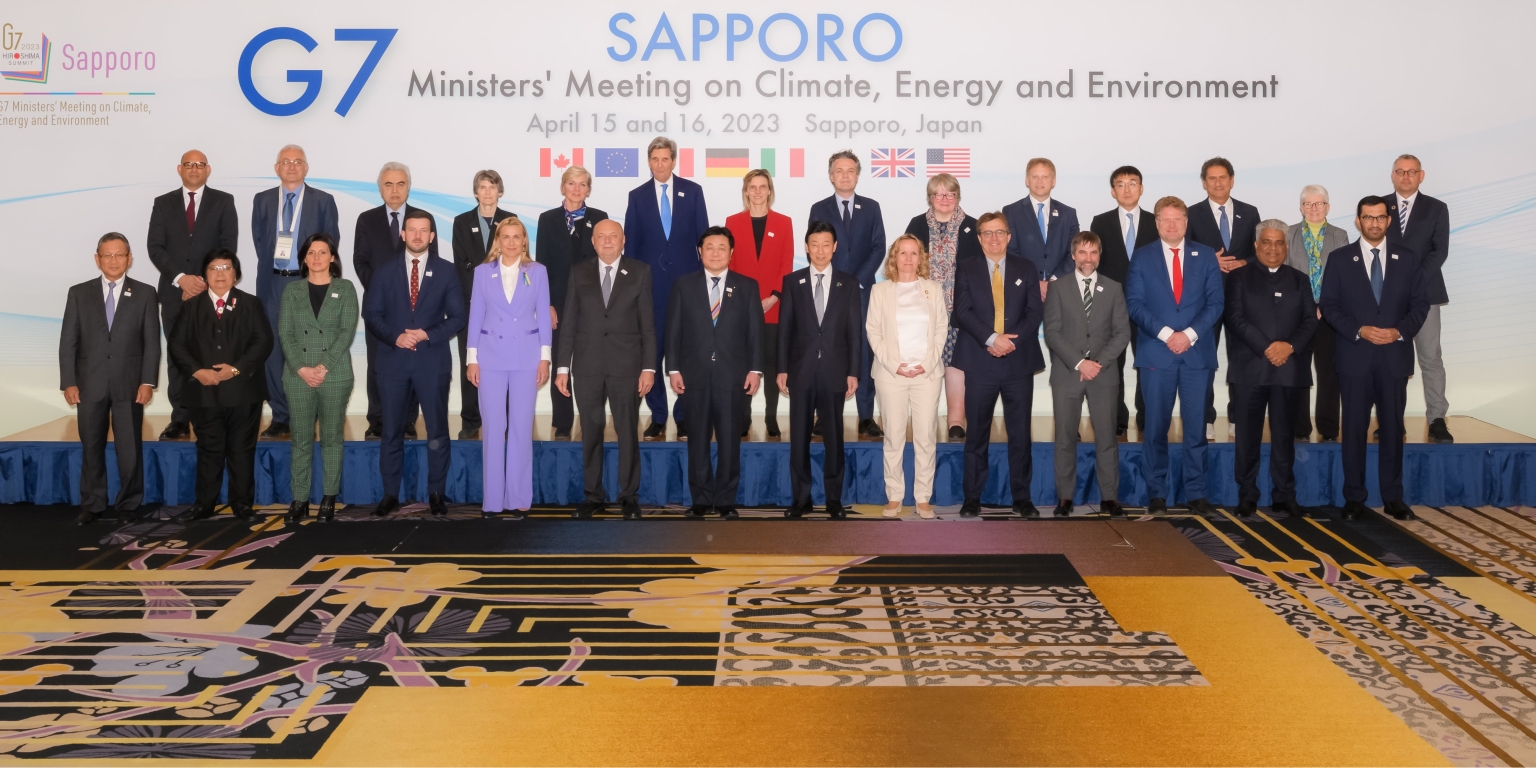 Photo de groupe de la réunion ministérielle du G7 