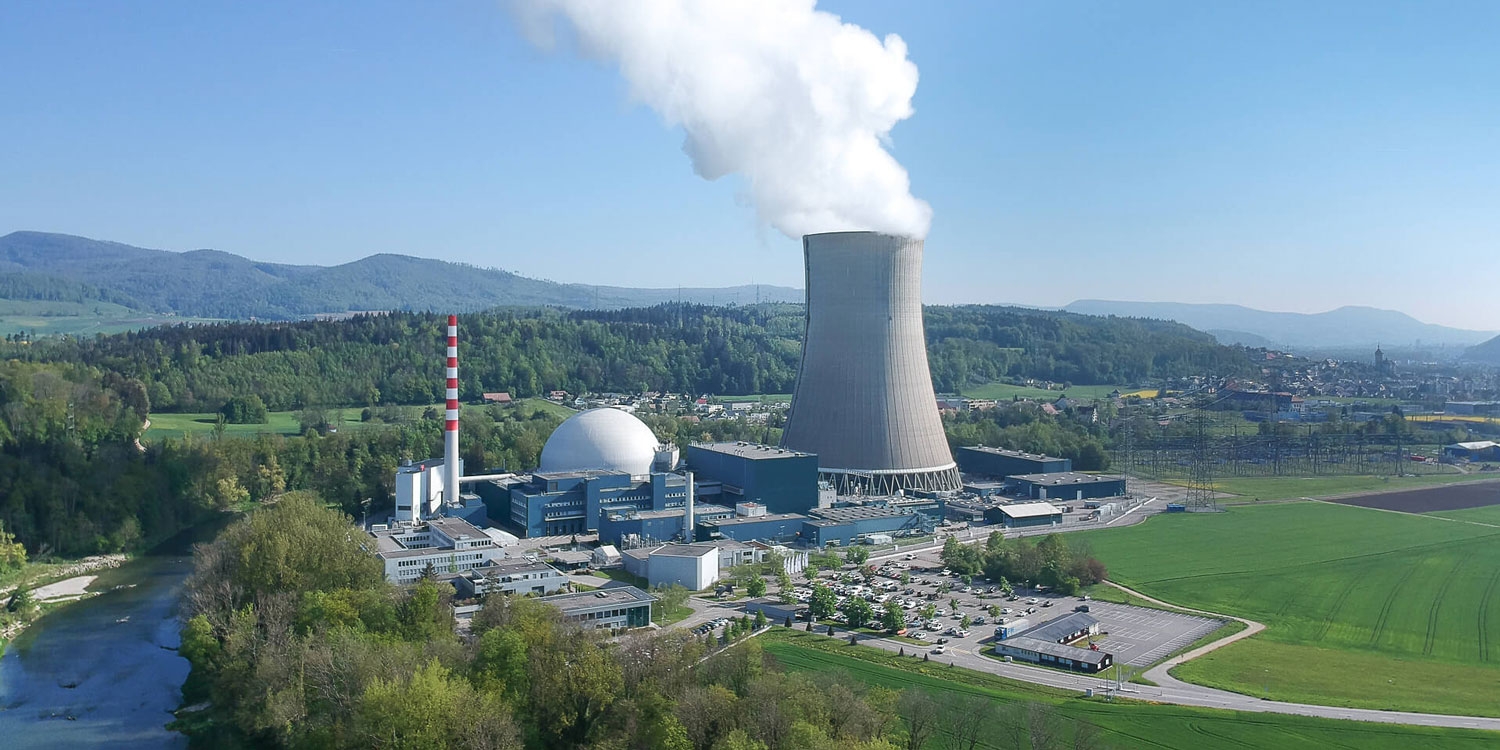 La centrale nucléaire de Gösgen vue du ciel