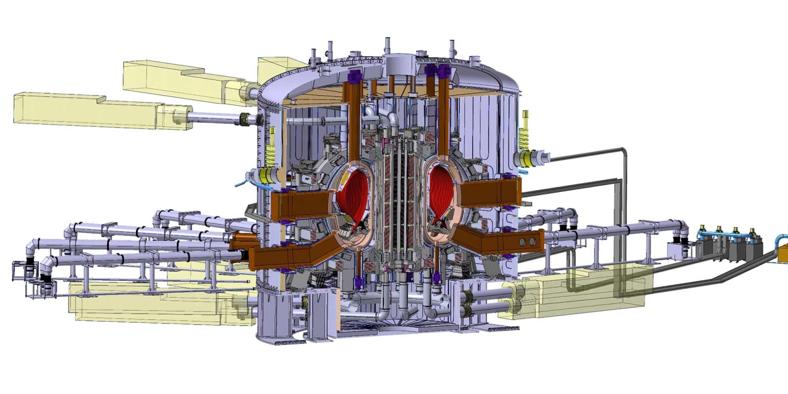 Skizze des russischen Tokamaks mit Reaktortechnologie (TRT).