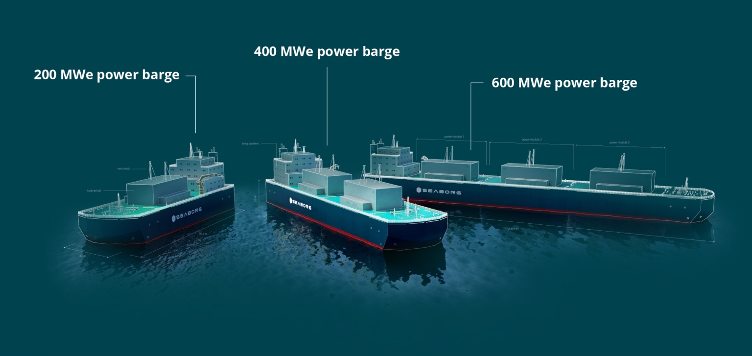 Seaborg prévoit de développer trois variantes de sa centrale nucléaire flottante , qui seront équipées de MSR.