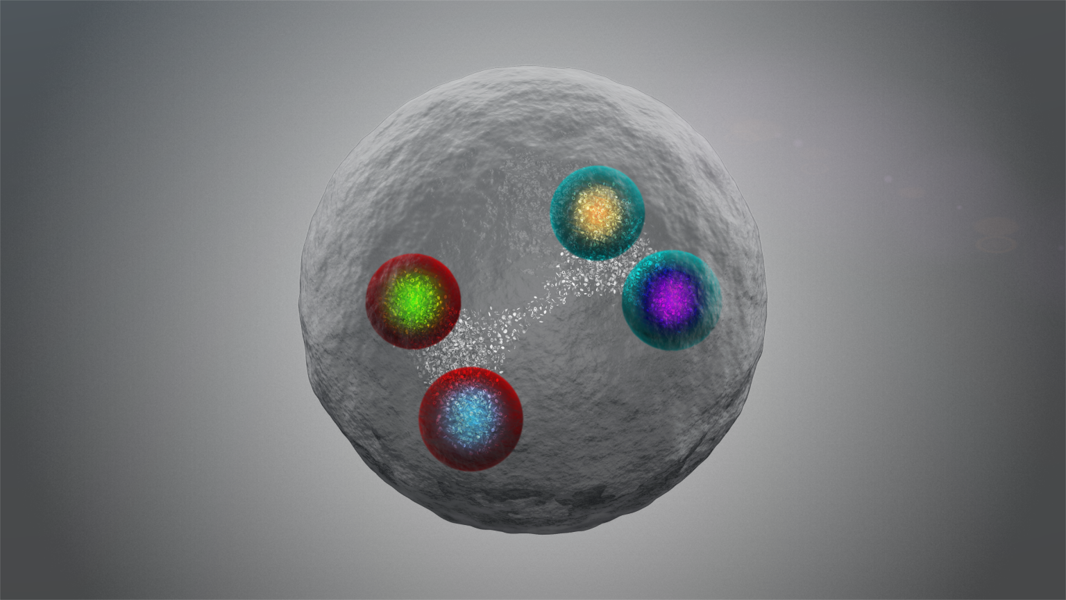 Le tétraquark nouvellement découvert se compose de deux quarks charme et de deux antiquarks charme.