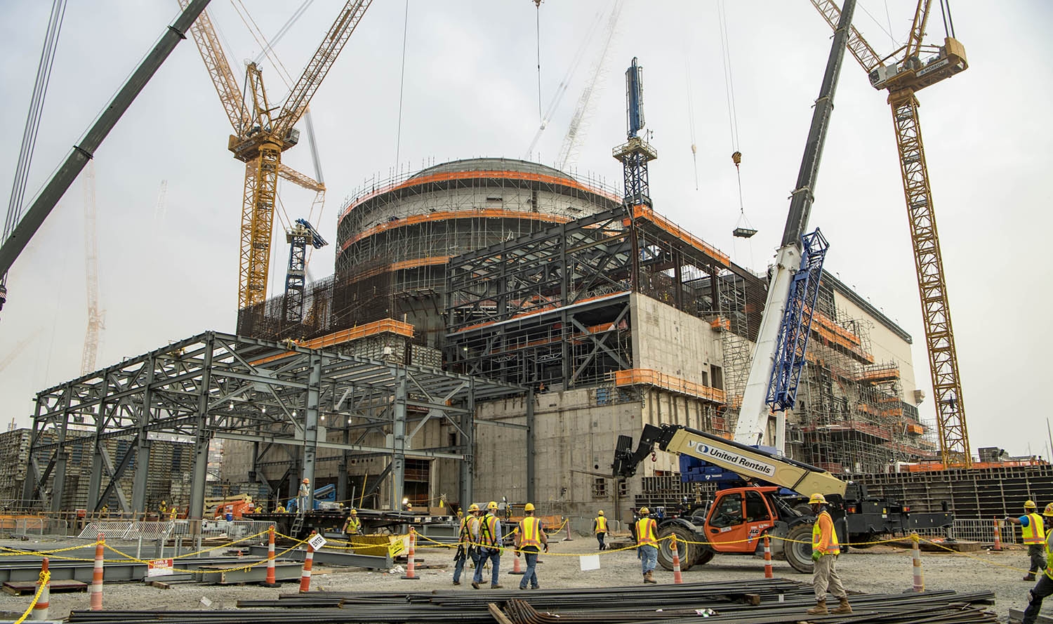 Le chantier de construction de Vogtle-3, photographié en juin 2019.
