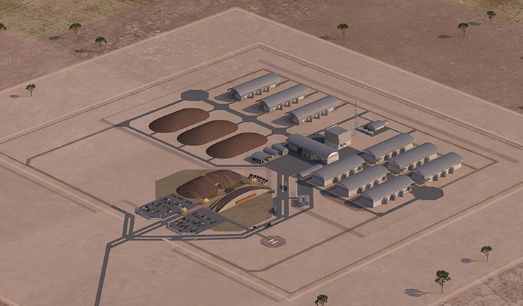 Représentation possible de la National Radioactive Waste Management Facility (NRWMF).