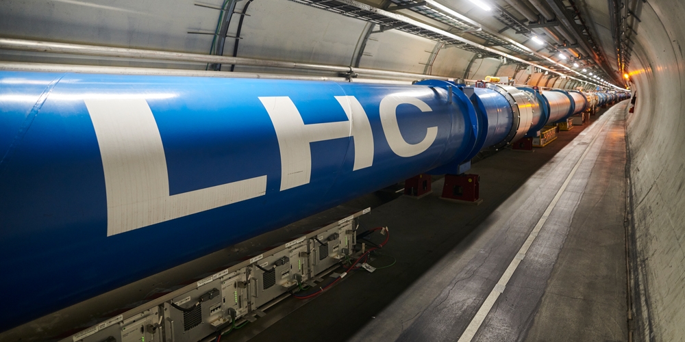 Der Tunnel des Large Hadron Collider (LHC) am Cern.