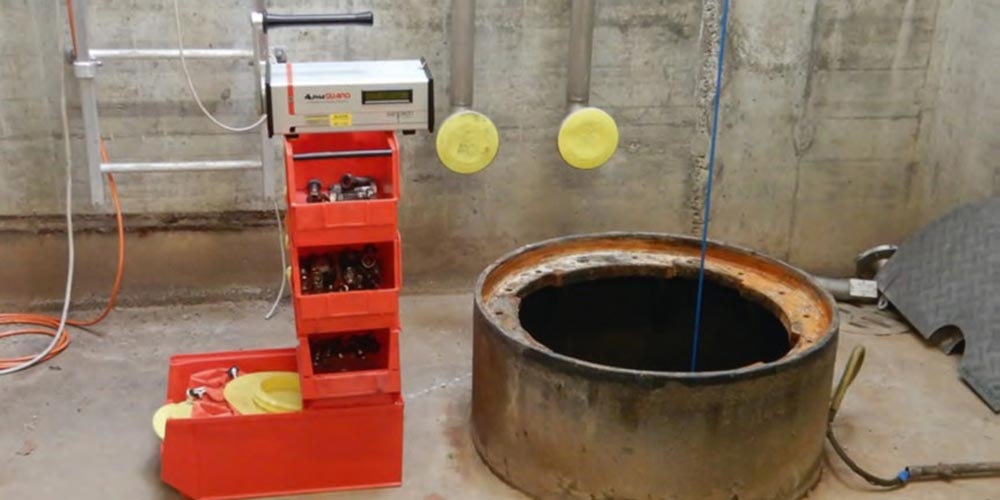 Mesure de dépistage du radon dans un captage d’eau souterraine d’une centrale nucléaire.