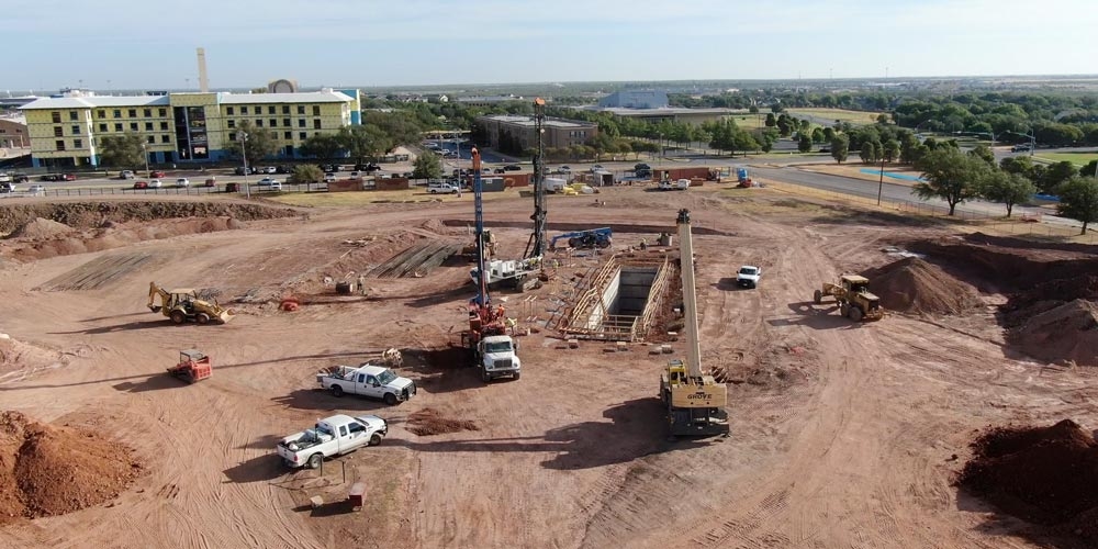 Chantier du Science and Engineering Research Center à Abilene (Texas)
