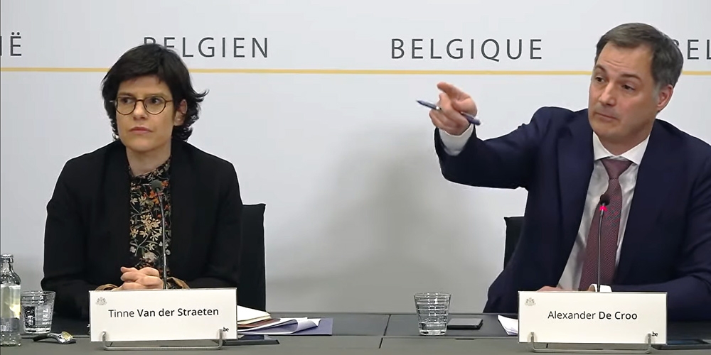 La ministre belge de l’Énergie Tinne Van der Straeten et le Premier ministre Alexander De Croo 