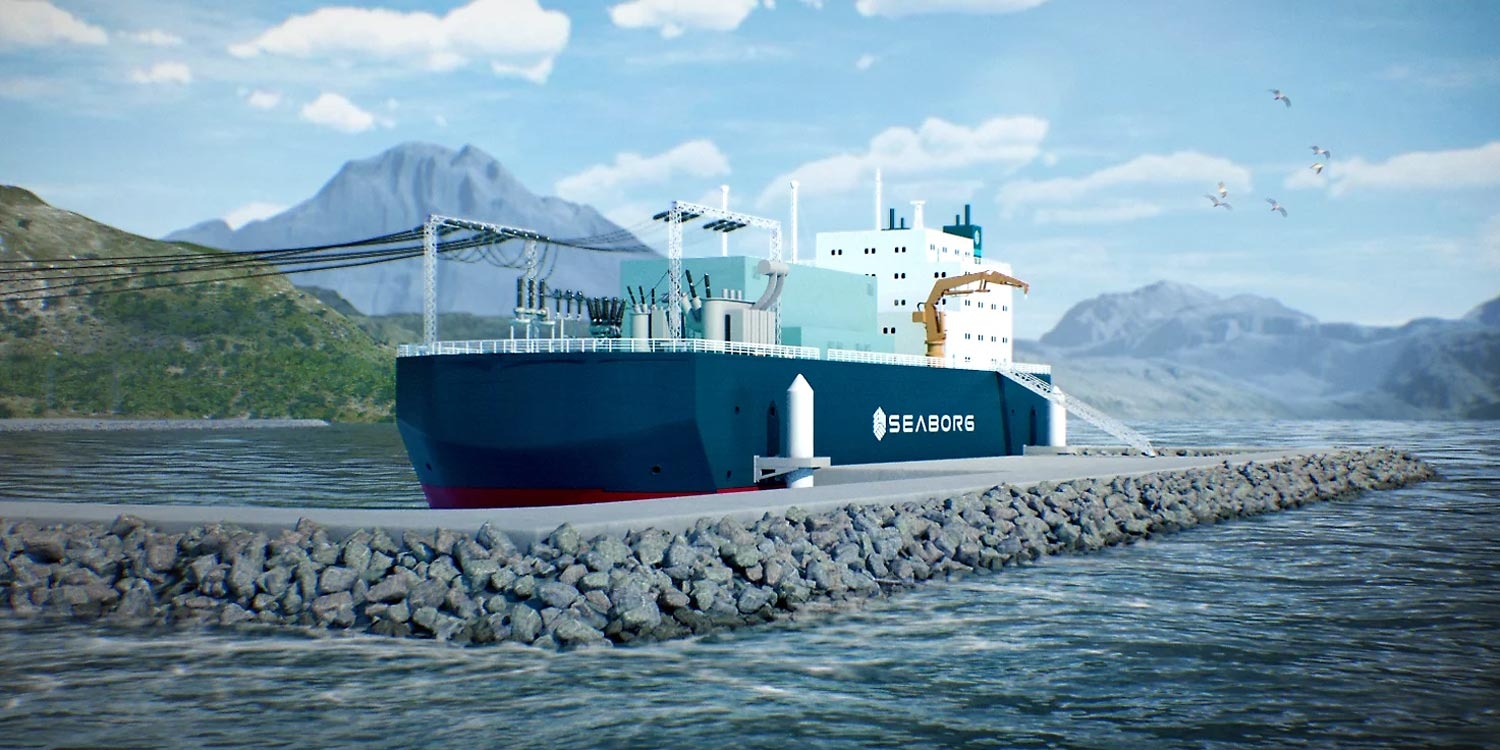 La centrale nucléaire flottante de Seaborg en train de produire de l'électricité