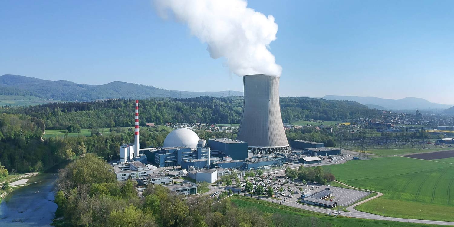 La centrale nucléaire de Gösgen vue du ciel